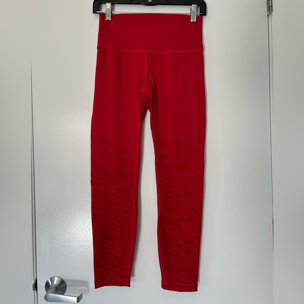 Lululemon Align Pant 25" High-Rise Sz 6 Red Velvet Zebra Fabric EUC Worn Once